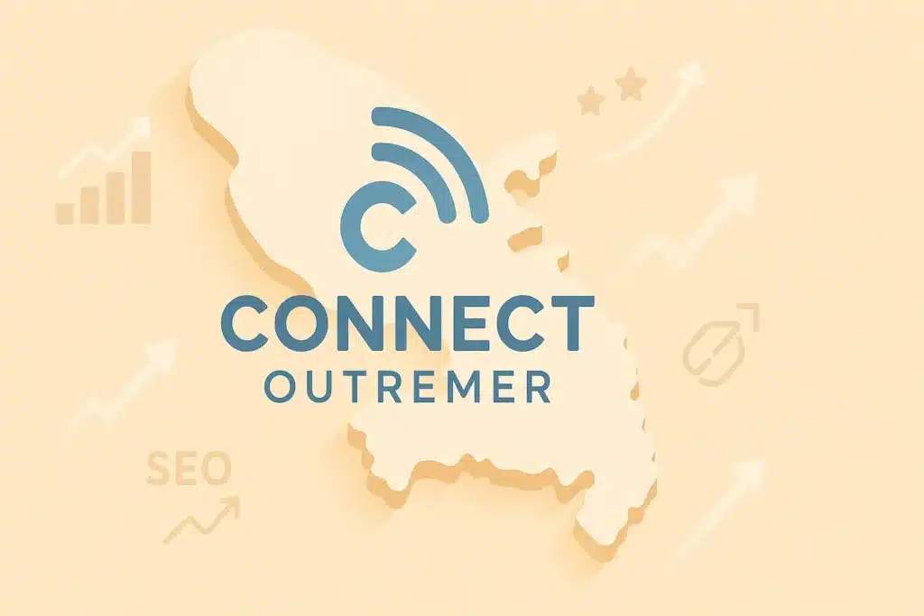 Propulsez Votre Entreprise en Martinique : Choisissez l'Expertise de Votre Agence SEO Martinique, Connect OutreMer 1 Logo de l'agence SEO Martinique Connect OutreMer avec des symboles de croissance et la carte de l'île.