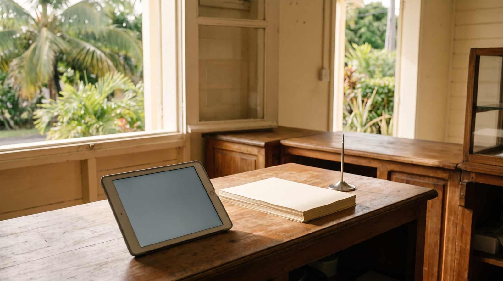 Facturation électronique : ce qui change le 1er septembre 1 Comptoir en bois d'un petit commerce antillais avec une tablette et une pile de factures papier